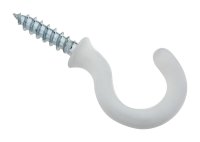 (image for) National Hardware Vinyl Coated White Steel Cup Hook 10 lb 1 pk