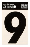 (image for) 3 in. Black Vinyl Self-Adhesive Number 9 1 pc.