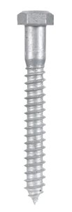 (image for) 1/2 in. x 4 in. L Hex Hot Dipped Galvanized Steel Lag Sc