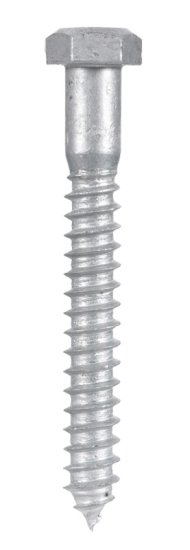 (image for) 1/2 in. x 4 in. L Hex Hot Dipped Galvanized Steel Lag Sc