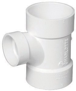 (image for) Schedule 40 4 in. Hub X 4 in. D Hub PVC Sanitary Tee 1 pk