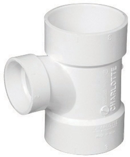 (image for) Schedule 40 4 in. Hub X 4 in. D Hub PVC Sanitary Tee 1 pk