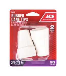 (image for) Rubber Crutch/Cane Tip Off-White Round 7/8 in. W 2 pk