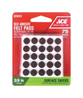 (image for) Felt Self Adhesive Pad Brown Round 3/8 in. W 75 pk