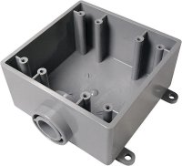 (image for) Cantex 32 cu in Square PVC 2 gang Outlet Box Gray