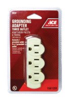 (image for) Grounded 3 outlets Adapter 1 pk