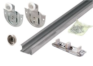 (image for) Galvanized Steel By-Pass Door Hardware Set 72 in.