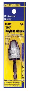 (image for) Eazypower 1/4 in. in. Keyless Chuck Adapter 1/4 in. Hex Shank 1 