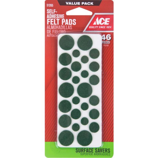 (image for) Felt Self Adhesive Pad Green Round 46 pk