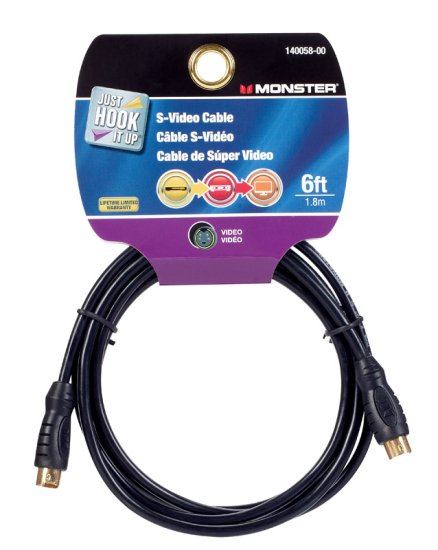 (image for) Monster Just Hook It Up 6 ft. L S-Video Cable RCA