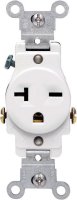 (image for) 20 amps 250 volt Single White Outlet 6-20R 1 pk
