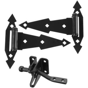 (image for) National Hardware 8 in. L Black Steel Gate Hardware Kit 1 pk