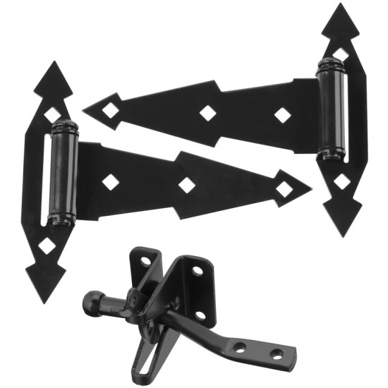 (image for) National Hardware 8 in. L Black Steel Gate Hardware Kit 1 pk
