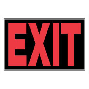 (image for) Hillman English Black Exit Sign 8 in. H X 12 in. W