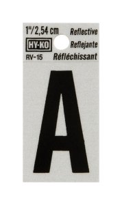 (image for) 1 in. Reflective Black Vinyl Self-Adhesive Letter A 1 pc.
