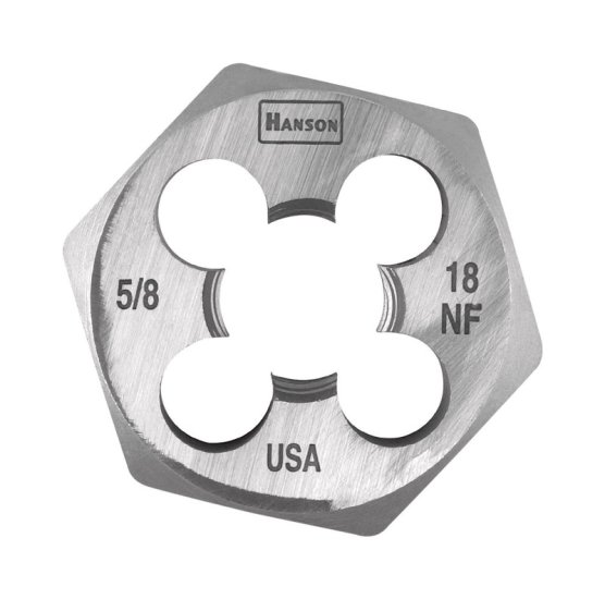 (image for) High Carbon Steel SAE Hexagon Die 5/8 in.-18NF 1 pc