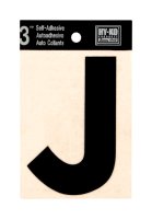 (image for) 3 in. Black Vinyl Self-Adhesive Letter J 1 pc.