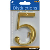 (image for) 4 in. Gold Brass Screw-On Number 5 1 pc.