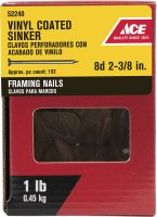 (image for) 8D 2-3/8 in. Sinker Vinyl Nail Checkered 1 lb.