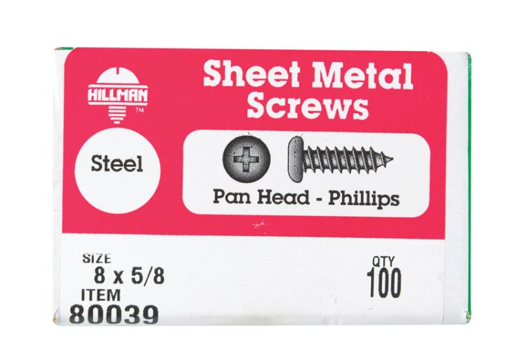 (image for) No. 8 x 5/8 in. L Phillips Pan Head Zinc-Plated Steel Sh