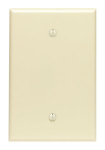 (image for) Ivory 1 gang Jumbo Plastic Blank Wall Plate 1 pk