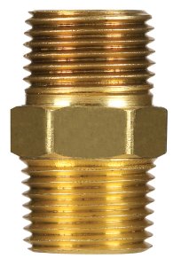 (image for) 1/4 in. MPT Yellow Brass Hex Nipple