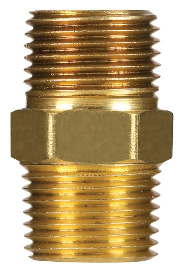 (image for) 1/4 in. MPT Yellow Brass Hex Nipple