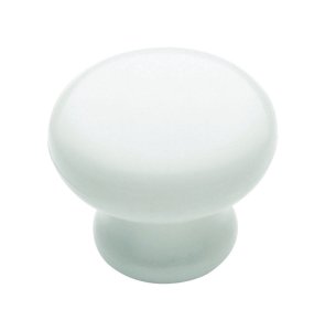 (image for) Round Cabinet Knob 1-1/4 in. Dia. 1 in. White 10
