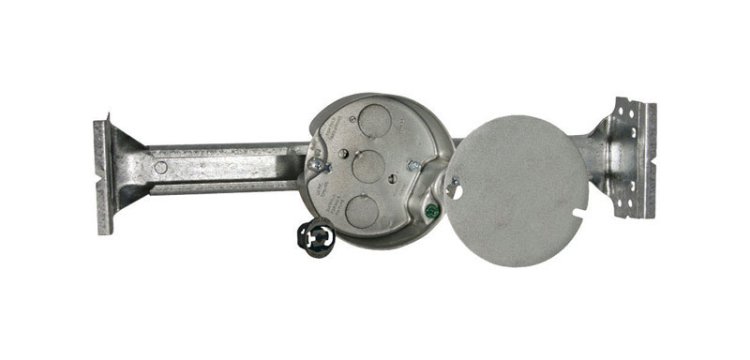 (image for) KWIK-BRACE 15.8 cu in Round Steel 1 gang Fan Box Gray