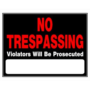 (image for) Hillman English Black No Trespassing Sign 15 in. H X 19 in. W