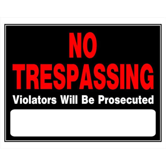 (image for) Hillman English Black No Trespassing Sign 15 in. H X 19 in. W