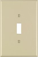 (image for) Ivory 1 gang Thermoset Plastic Toggle Wall Plate Jumbo