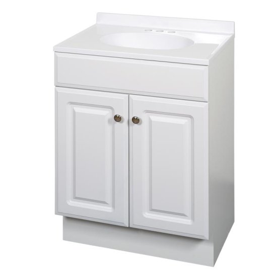 (image for) Zenith Products Single White Vanity Combo 24 in. W X 18 in. D X