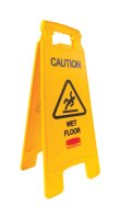 (image for) English Yellow Caution Easel Floor Sign 26 in. H x 11