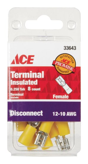 (image for) Insulated Wire Female Disconnect Yellow 8 pk