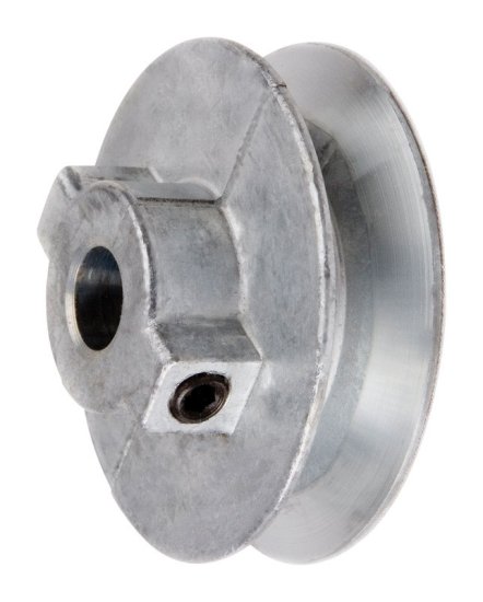 (image for) 1 1/2 in. Dia. Zinc Single V Grooved Pulley