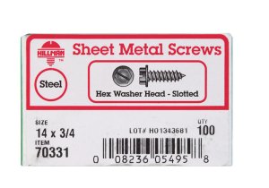 (image for) No. 14 x 3/4 in. L Slotted Hex Washer Head Zinc-Plated S