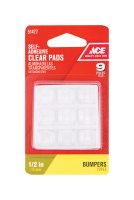 (image for) Vinyl Self Adhesive Bumper Pads Clear Square 1/2 in. W x 1/2