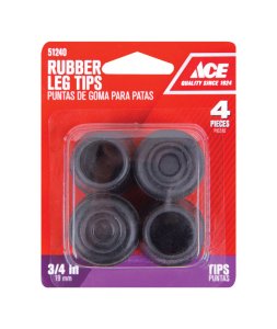 (image for) Rubber Leg Tip Black Round 3/4 in. W 4 pk