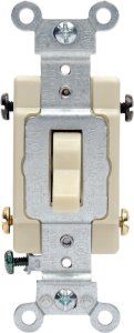 (image for) 15 amps Four Pole Toggle AC Quiet Switch Ivory 1 pk