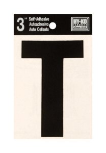 (image for) 3 in. Black Vinyl Self-Adhesive Letter T 1 pc.