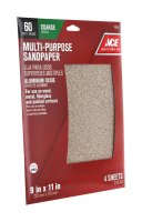 (image for) 11 in. L x 9 in. W 60 Grit Aluminum Oxide Sandpaper 4 pk