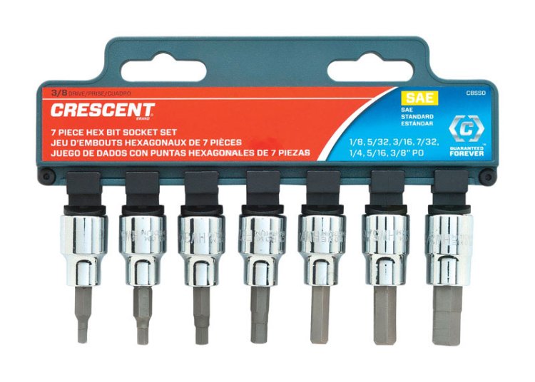 (image for) Assorted Sizes x 3/8 in. drive SAE 6 Point Hex Bit Sock