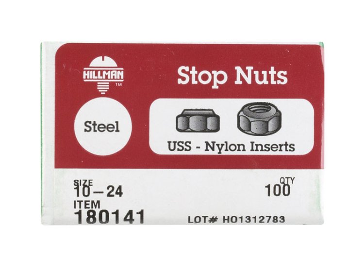 (image for) #10-24 Zinc-Plated Steel USS Nut 100 pk