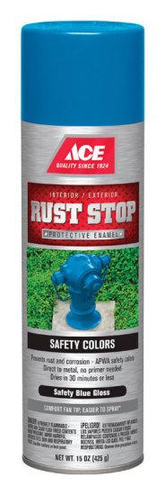 (image for) Rust Stop Gloss Safety Blue Spray Paint 15 oz.