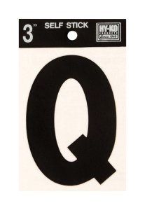 (image for) 3 in. Black Vinyl Self-Adhesive Letter Q 1 pc.