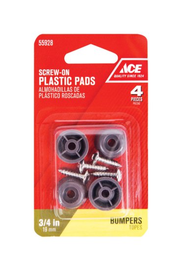 (image for) Plastic Bumper Pads Brown Round 3/4 in. W 4 pk