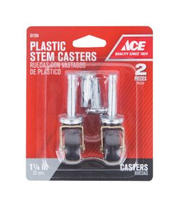 (image for) 1-1/4 in. Dia. Swivel Plastic Caster 40 lb. 2 pk