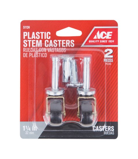 (image for) 1-1/4 in. Dia. Swivel Plastic Caster 40 lb. 2 pk