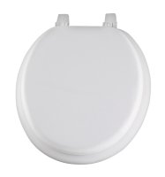 (image for) Round White Vinyl Cushioned Toilet Seat
